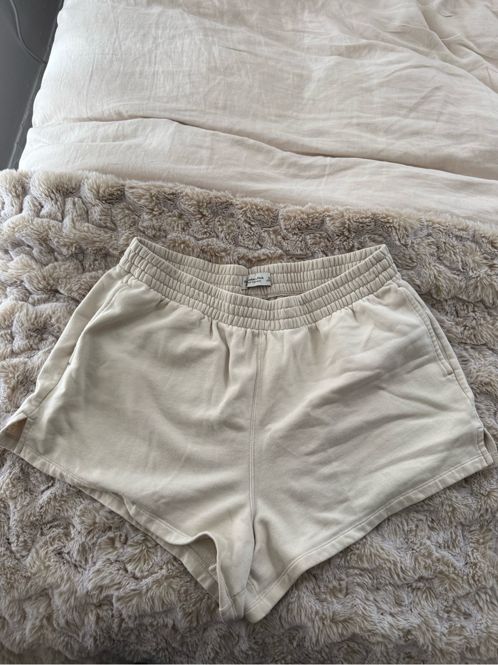 Abercrombie & Fitch Cream Athletic Shorts
